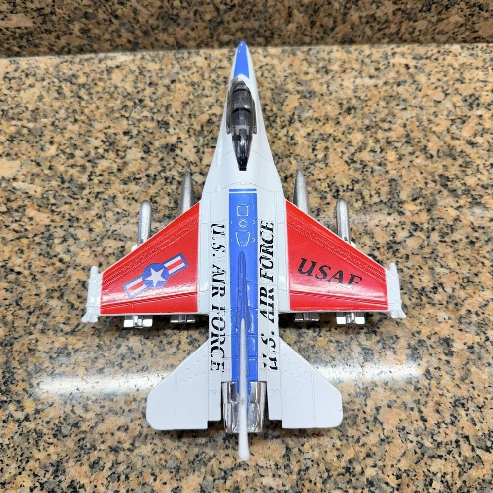 VTG 2003 Toysmith F-16 U.S. Air Force Fighter Jet Airplane Pull Back&Go Toy 1:72